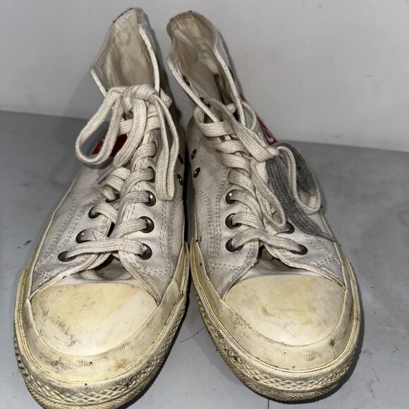 Converse Chuck 70 Hi PLAY Comme des Garcons Shoes Mens Size 12 White Heart - Picture 1 of 9